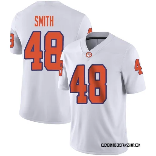 Men's Nike Walt Smith Clemson Tigers Game White Football Jersey