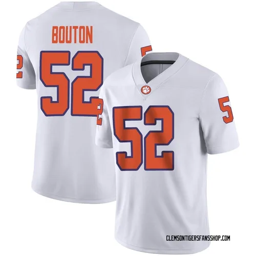 Men's Nike William Bouton Clemson Tigers Game White Football Jersey