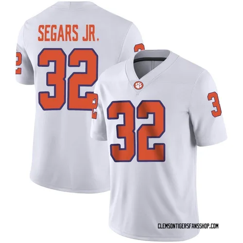 Men's Nike Wise Segars Jr. Clemson Tigers Game White Football Jersey