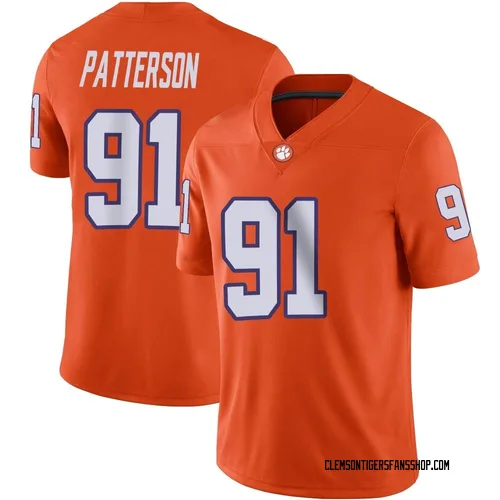 Men's Nike Zaire Patterson Clemson Tigers Game Orange Football Jersey