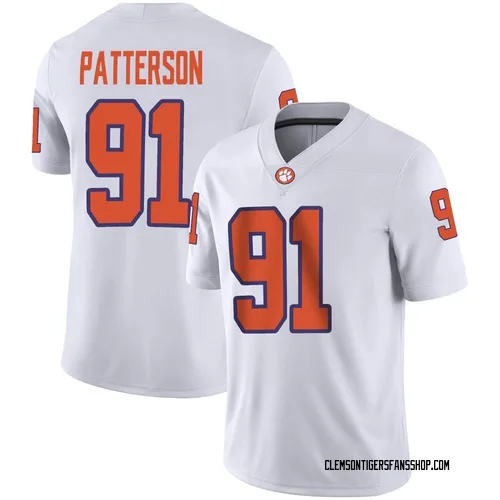 Men's Nike Zaire Patterson Clemson Tigers Game White Football Jersey