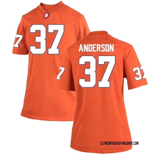 Women's Nike Logan Anderson Clemson Tigers Game Orange Team Color College Jersey