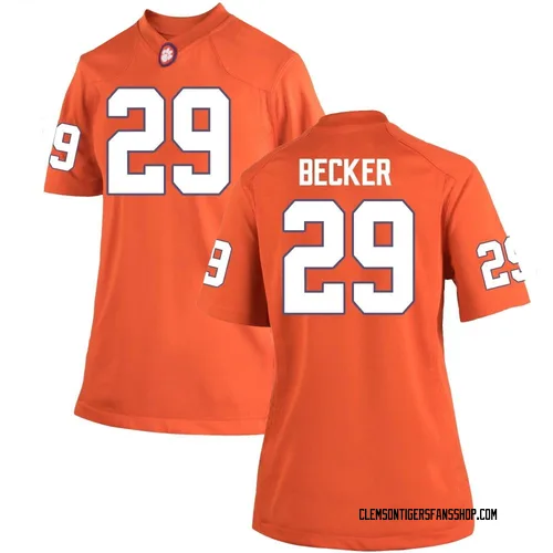 Women's Nike Michael Becker Clemson Tigers Game Orange Team Color College Jersey