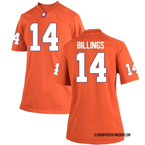 Women's Nike Rob Billings Clemson Tigers Game Orange Team Color College Jersey