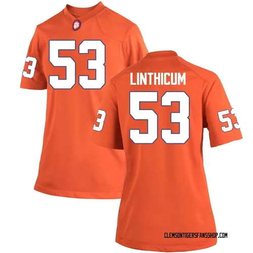 Women's Nike Ryan Linthicum Clemson Tigers Game Orange Team Color College Jersey