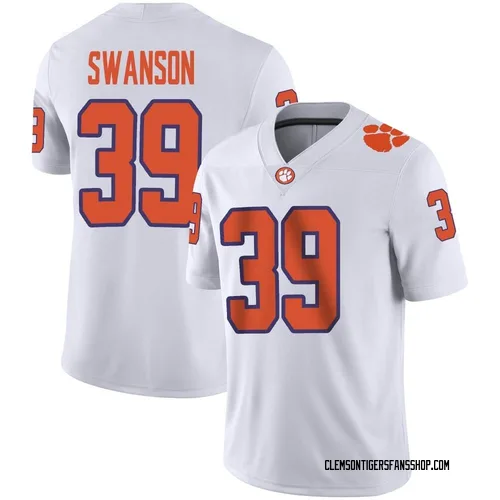 Youth Nike Aidan Swanson Clemson Tigers Game White Football Jersey