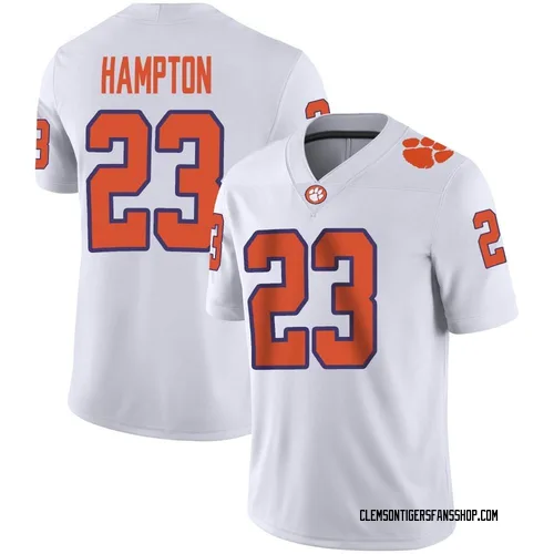 Youth Nike Ashton Hampton Clemson Tigers Game White Football Jersey