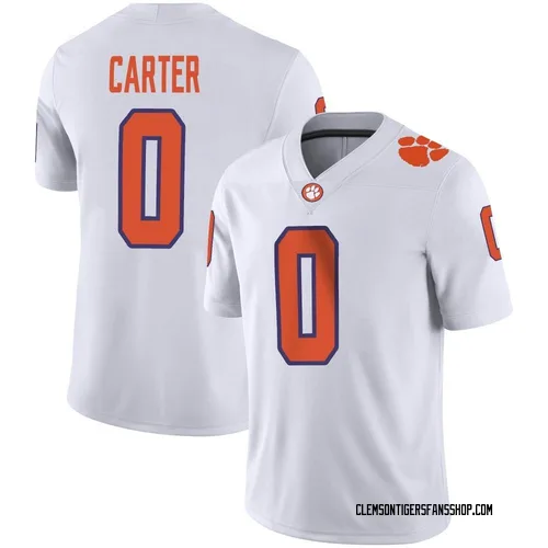 Youth Nike Barrett Carter Clemson Tigers Game White Football Jersey