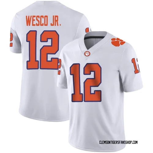 Youth Nike Bryant Wesco Jr. Clemson Tigers Game White Football Jersey