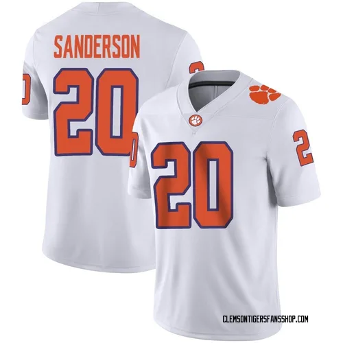 Youth Nike Clark Sanderson Clemson Tigers Game White Football Jersey