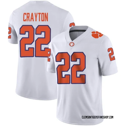 Youth Nike Dee Crayton Clemson Tigers Game White Football Jersey