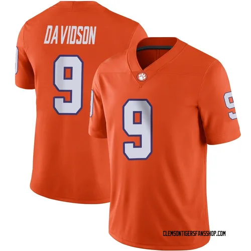 Youth Nike Gideon Davidson Clemson Tigers Game Orange Football Jersey