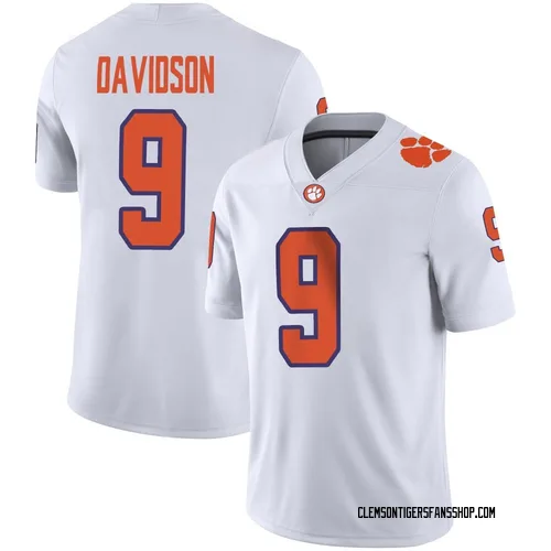Youth Nike Gideon Davidson Clemson Tigers Game White Football Jersey