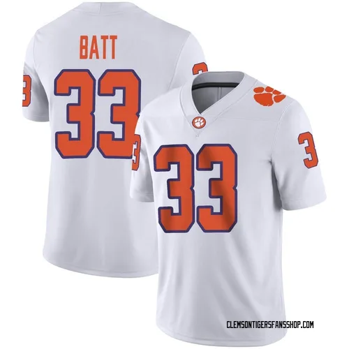Youth Nike Griffin Batt Clemson Tigers Game White Football Jersey