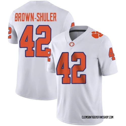 Youth Nike Hevin Brown-Shuler Clemson Tigers Game White Football Jersey