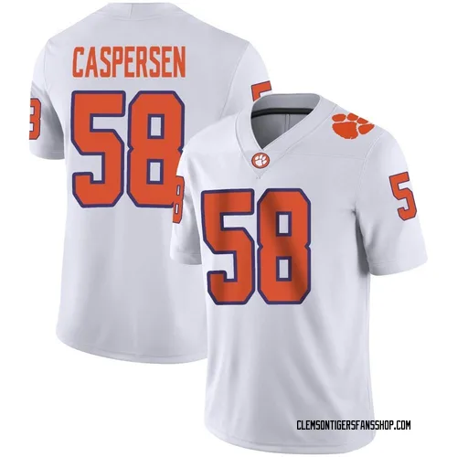 Youth Nike Holden Caspersen Clemson Tigers Game White Football Jersey