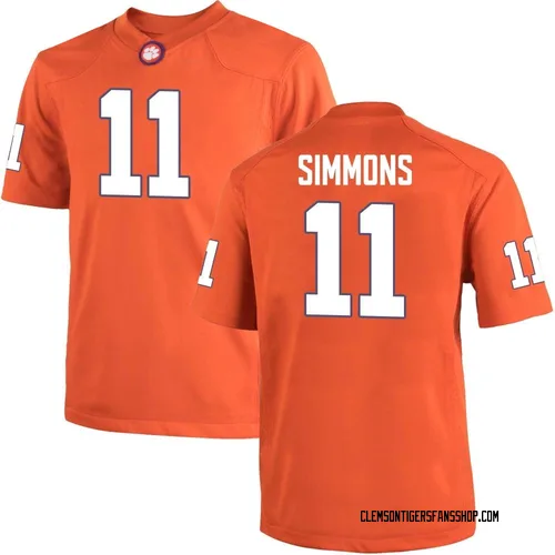Youth Nike Isaiah Simmons Clemson Tigers Replica Orange Team Color College Jersey