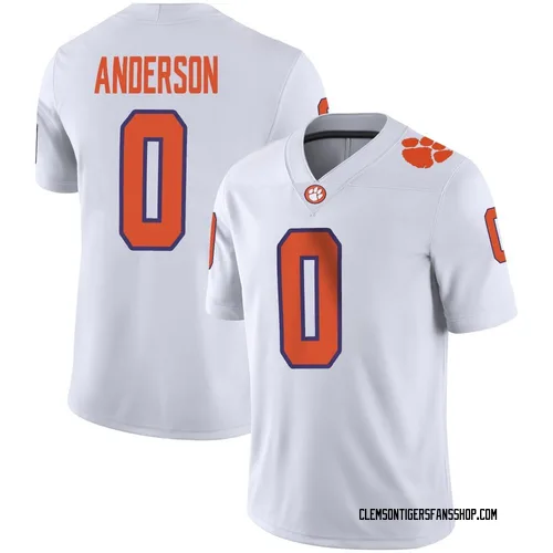 Youth Nike Jamal Anderson Clemson Tigers Game White Football Jersey