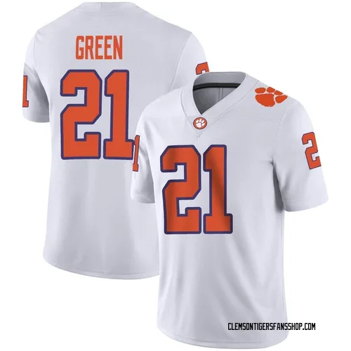 Youth Nike Jarvis Green Clemson Tigers Game White Football Jersey