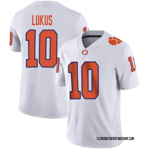Youth Nike Jeadyn Lukus Clemson Tigers Game White Football Jersey