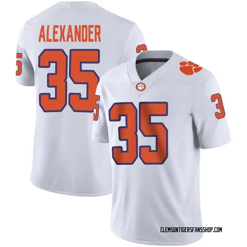 Youth Nike Jeremiah Alexander Clemson Tigers Game White Football Jersey