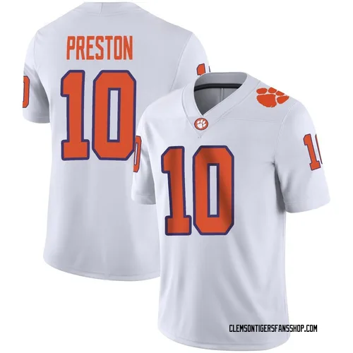 Youth Nike Juju Preston Clemson Tigers Game White Football Jersey