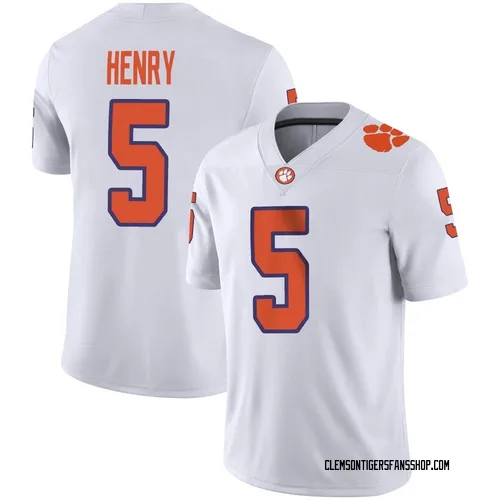 Youth Nike K.J. Henry Clemson Tigers Game White Football Jersey