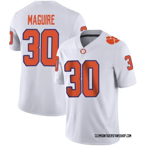 Youth Nike Keith Maguire Clemson Tigers Game White Football Jersey