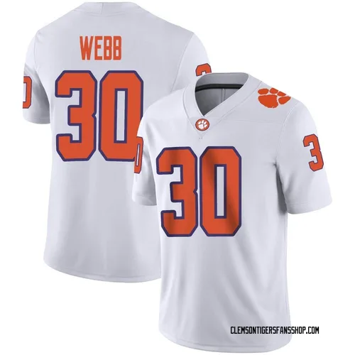 Youth Nike Kylen Webb Clemson Tigers Game White Football Jersey