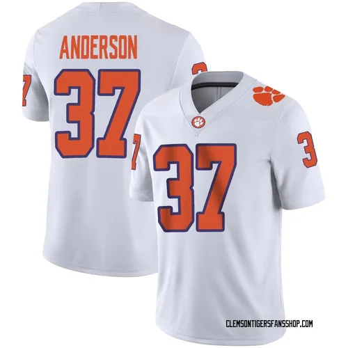 Youth Nike Logan Anderson Clemson Tigers Game White Football Jersey
