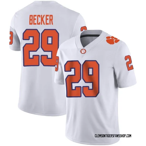 Youth Nike Michael Becker Clemson Tigers Game White Football Jersey