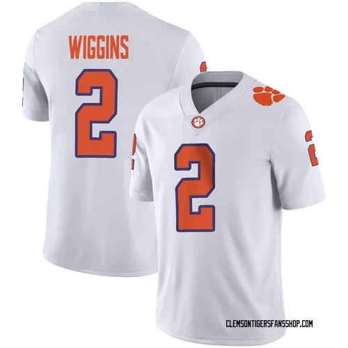 Youth Nike Nate Wiggins Clemson Tigers Game White Football Jersey