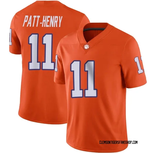 Youth Nike Olsen Patt-Henry Clemson Tigers Game Orange Football Jersey