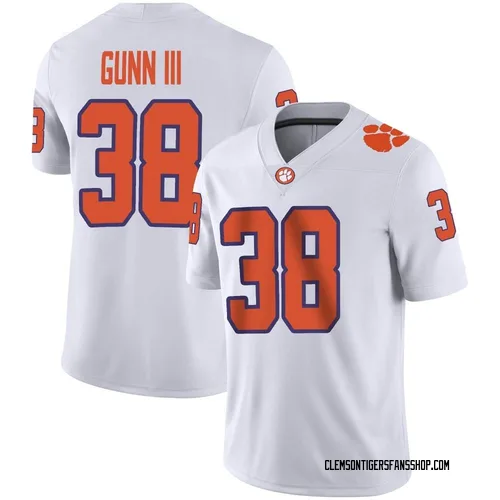 Youth Nike Robert Gunn III Clemson Tigers Game White Football Jersey