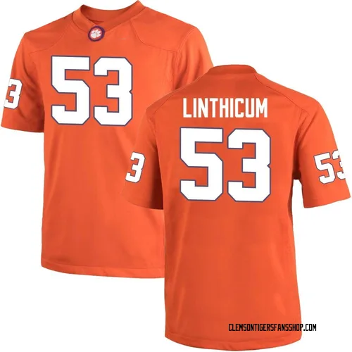 Youth Nike Ryan Linthicum Clemson Tigers Game Orange Team Color College Jersey