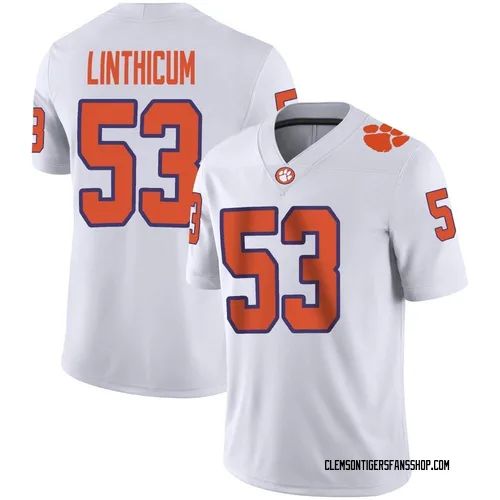 Youth Nike Ryan Linthicum Clemson Tigers Game White Football Jersey