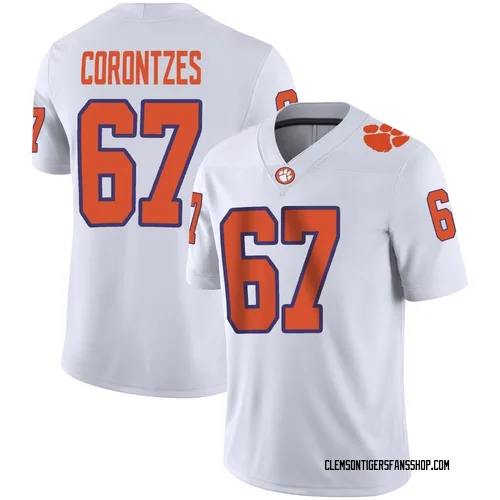 Youth Nike Seth Corontzes Clemson Tigers Game White Football Jersey
