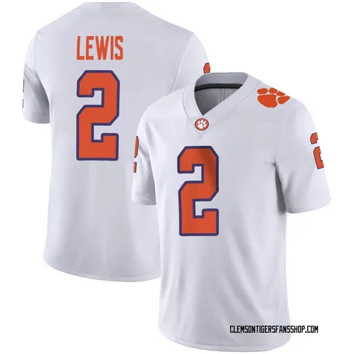 Youth Nike Shelton Lewis Clemson Tigers Game White Football Jersey