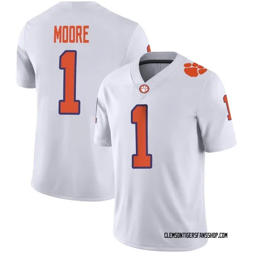 Youth Nike T.J. Moore Clemson Tigers Game White Football Jersey