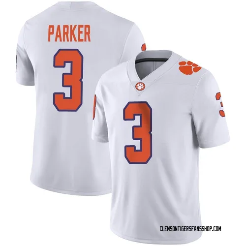 Youth Nike T.J. Parker Clemson Tigers Game White Football Jersey