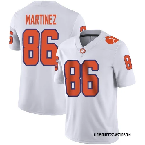 Youth Nike Tristan Martinez Clemson Tigers Game White Football Jersey
