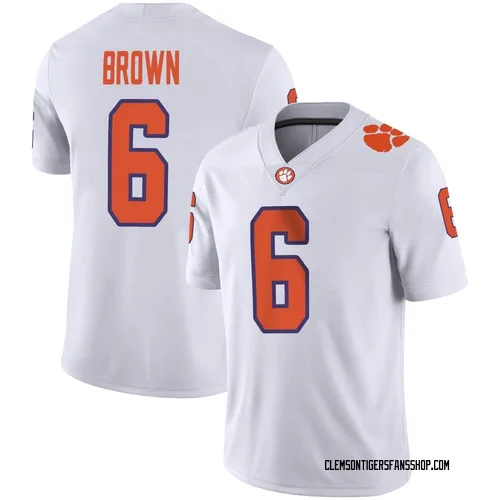 Youth Nike Tyler Brown Clemson Tigers Game White Football Jersey
