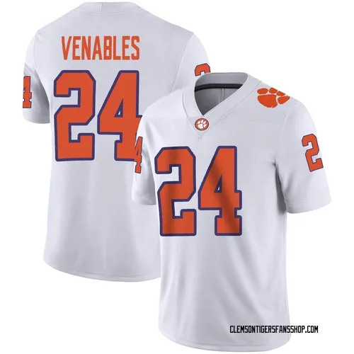 Youth Nike Tyler Venables Clemson Tigers Game White Football Jersey