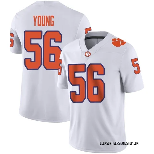 Youth Nike Watson Young Clemson Tigers Game White Football Jersey