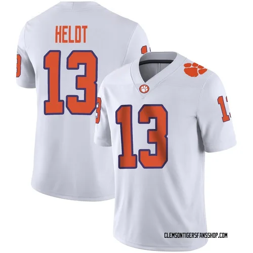 Youth Nike Will Heldt Clemson Tigers Game White Football Jersey